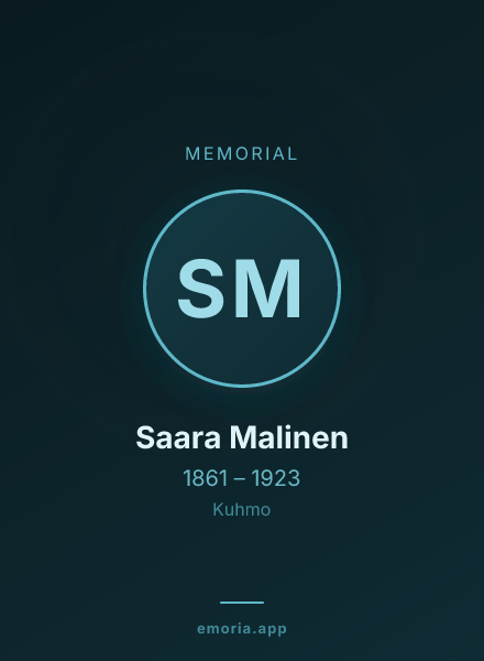 Memorial portrait of Saara Malinen