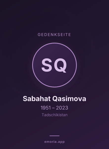Gedenkportrait von Sabahat Qasimova