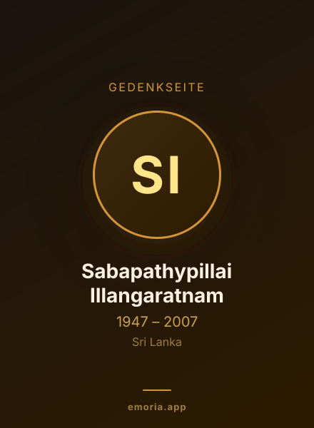 Gedenkportrait von Sabapathypillai Illangaratnam