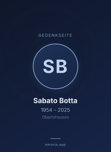 Gedenkportrait von Sabato Botta