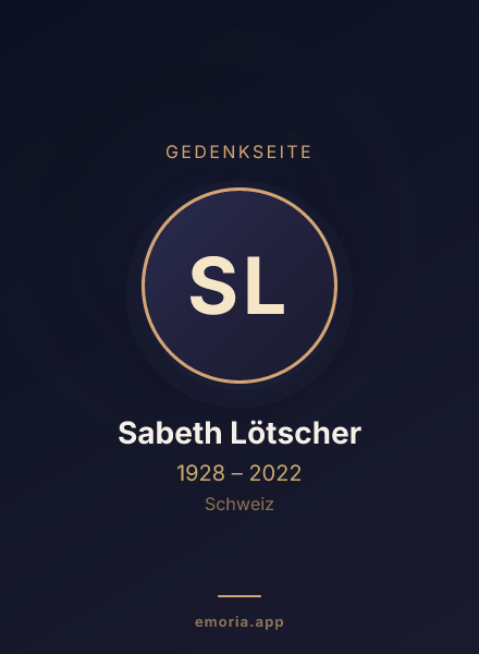 Gedenkportrait von Sabeth Lötscher