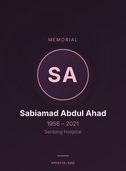 Memorial portrait of Sabiamad Abdul Ahad