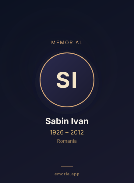 Memorial portrait of Sabin Ivan