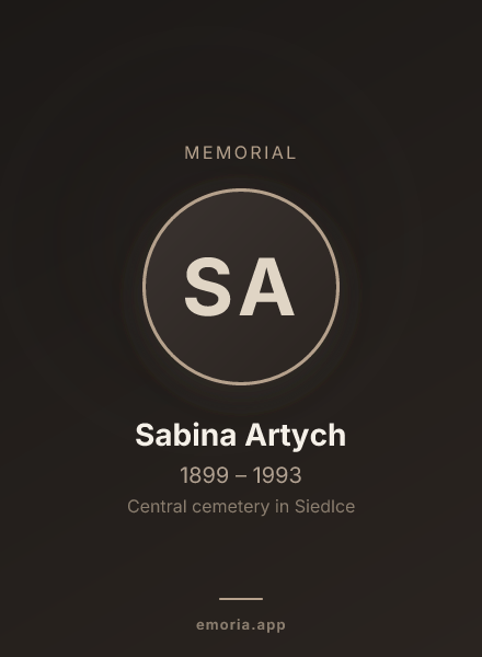 Memorial portrait of Sabina Artych