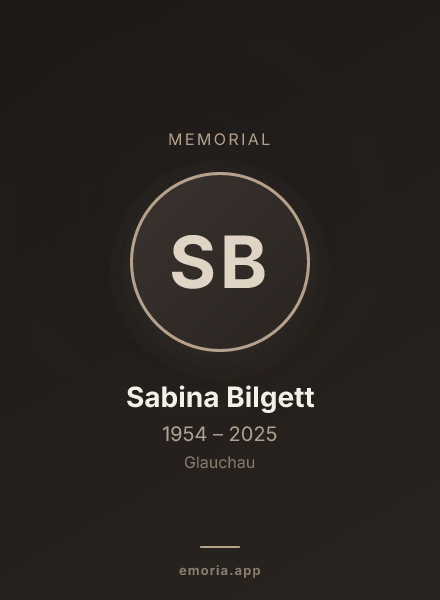 Memorial portrait of Sabina Bilgett