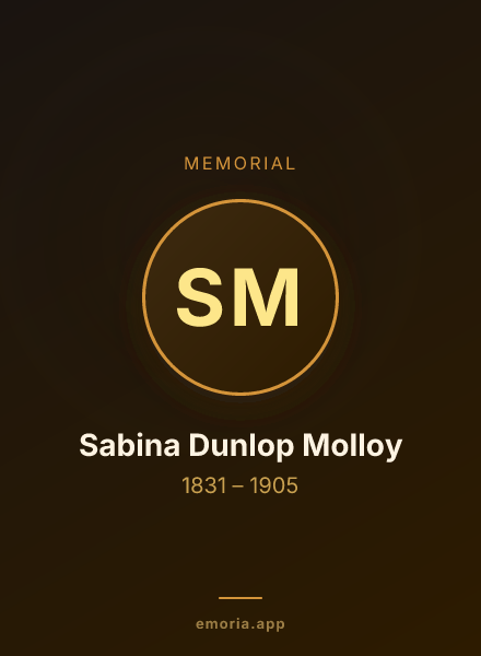 Memorial portrait of Sabina Dunlop Molloy