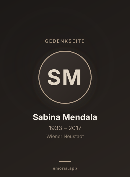 Gedenkportrait von Sabina Mendala