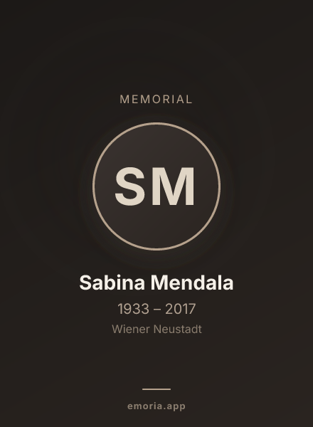 Memorial portrait of Sabina Mendala