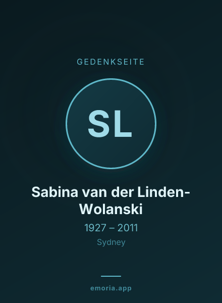 Gedenkportrait von Sabina van der Linden-Wolanski