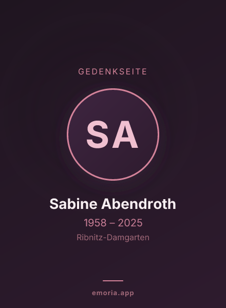Gedenkportrait von Sabine Abendroth