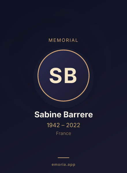 Memorial portrait of Sabine Barrere