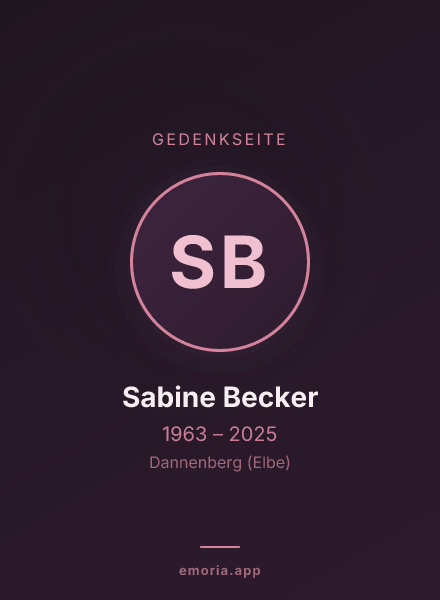 Gedenkportrait von Sabine Becker