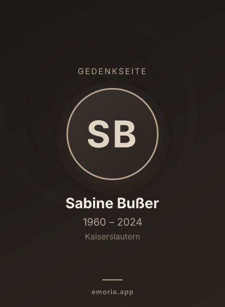 Gedenkportrait von Sabine Bußer