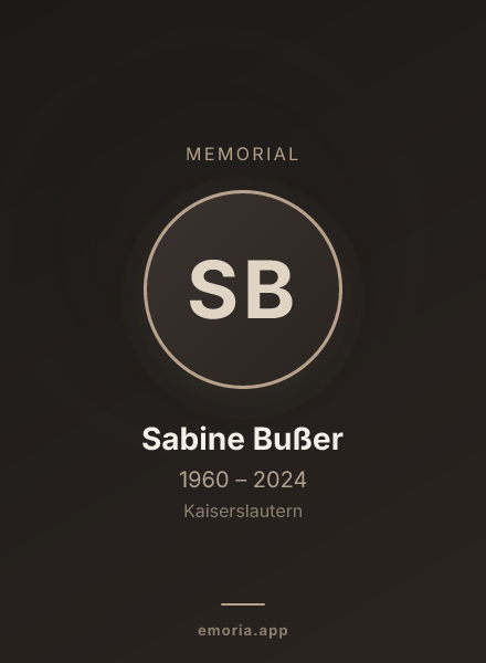 Memorial portrait of Sabine Bußer