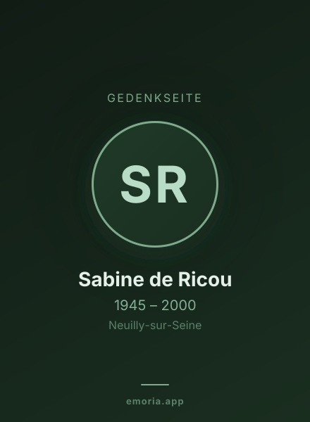 Gedenkportrait von Sabine de Ricou