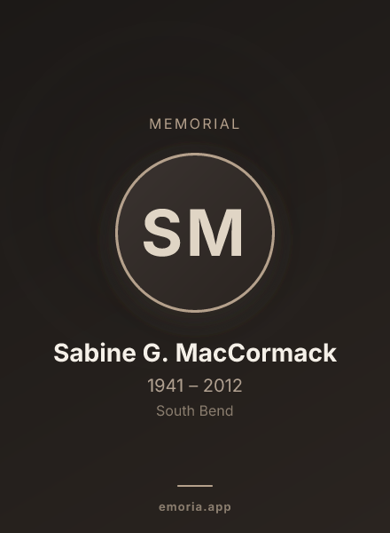 Memorial portrait of Sabine G. MacCormack