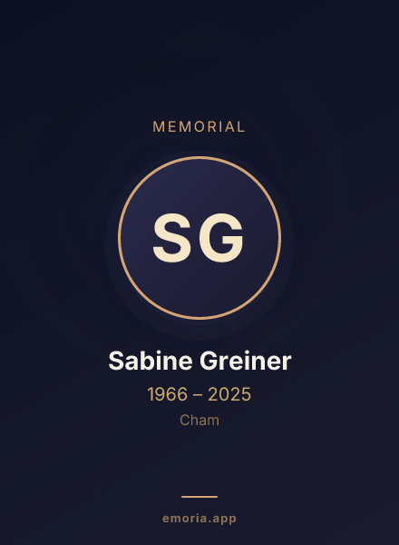 Memorial portrait of Sabine Greiner