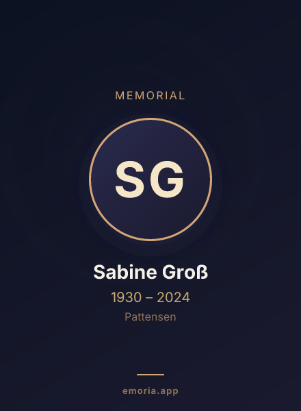 Memorial portrait of Sabine Groß