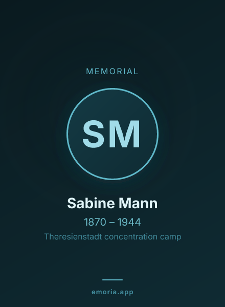 Memorial portrait of Sabine Mann