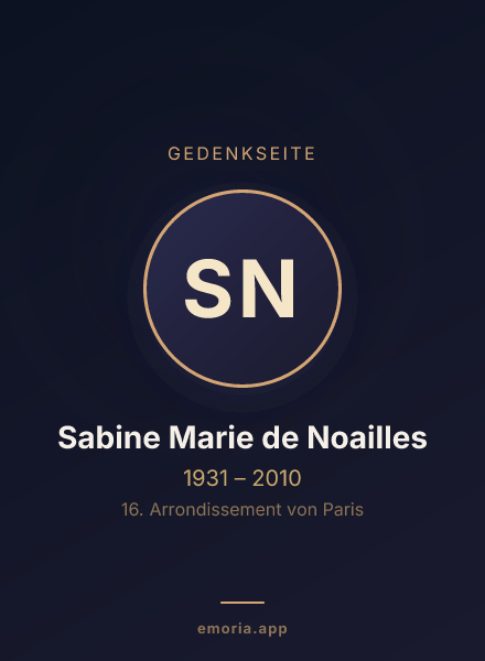 Gedenkportrait von Sabine Marie de Noailles