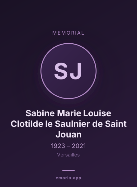 Memorial portrait of Sabine Marie Louise Clotilde le Saulnier de Saint Jouan