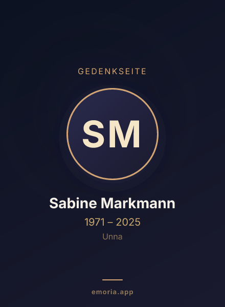 Gedenkportrait von Sabine Markmann