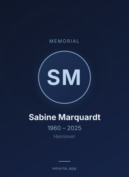 Memorial portrait of Sabine Marquardt
