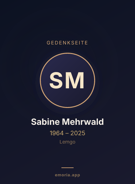 Gedenkportrait von Sabine Mehrwald