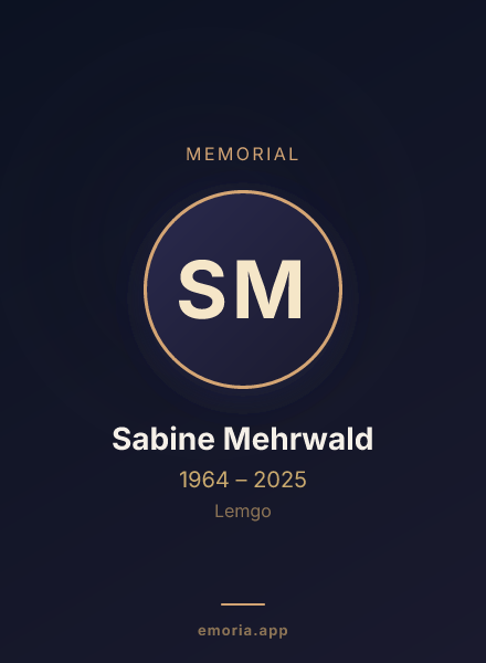 Memorial portrait of Sabine Mehrwald