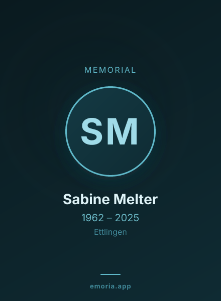 Memorial portrait of Sabine Melter
