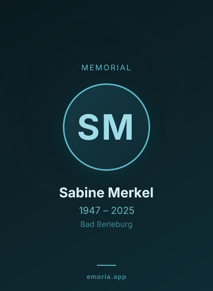 Memorial portrait of Sabine Merkel