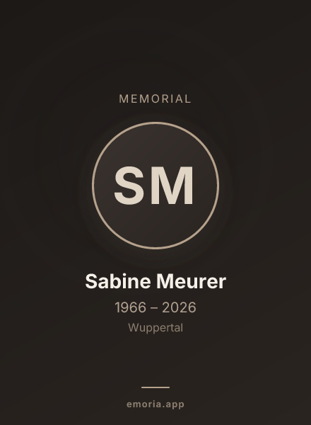Memorial portrait of Sabine Meurer