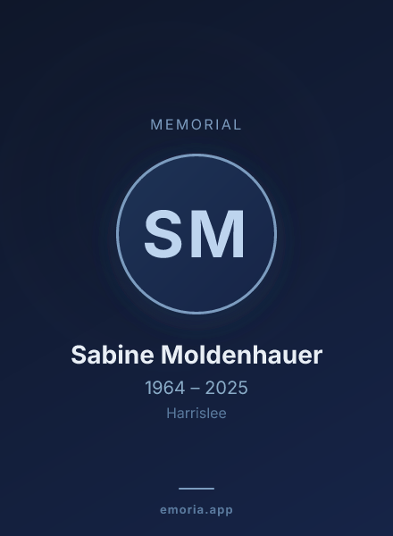 Memorial portrait of Sabine Moldenhauer