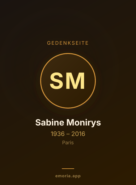 Gedenkportrait von Sabine Monirys