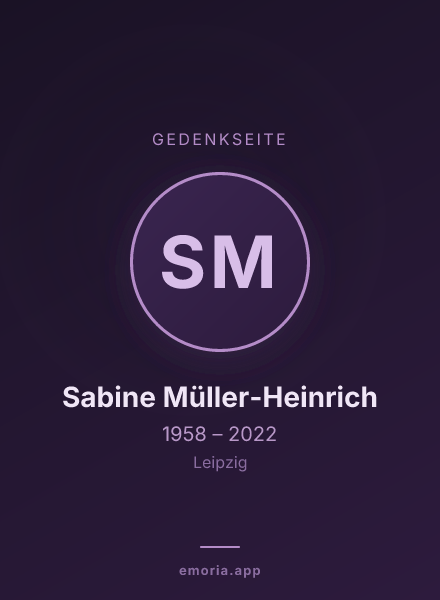 Gedenkportrait von Sabine Müller-Heinrich
