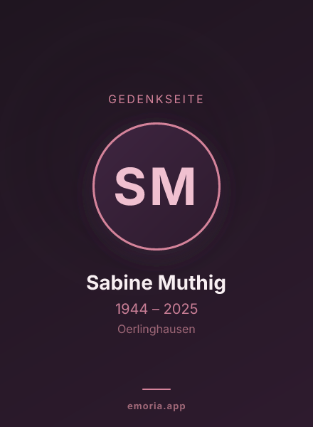 Gedenkportrait von Sabine Muthig