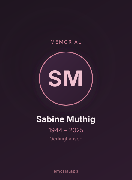 Memorial portrait of Sabine Muthig