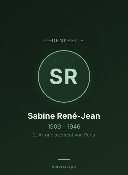 Gedenkportrait von Sabine René-Jean