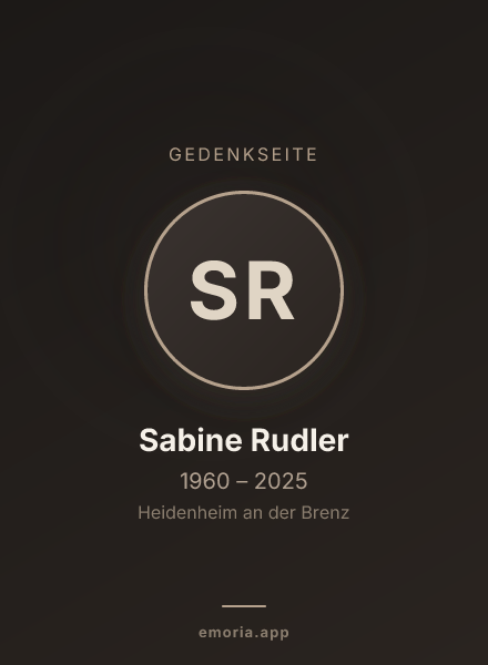 Gedenkportrait von Sabine Rudler