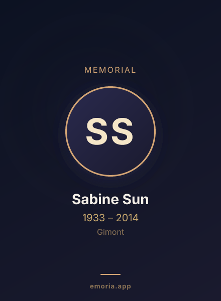 Memorial portrait of Sabine Sun