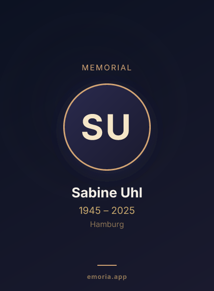 Memorial portrait of Sabine Uhl