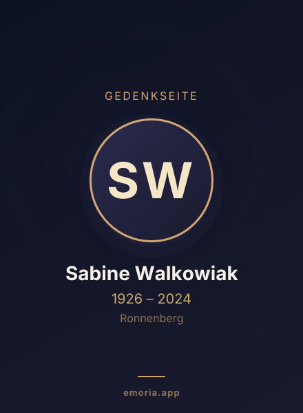 Gedenkportrait von Sabine Walkowiak