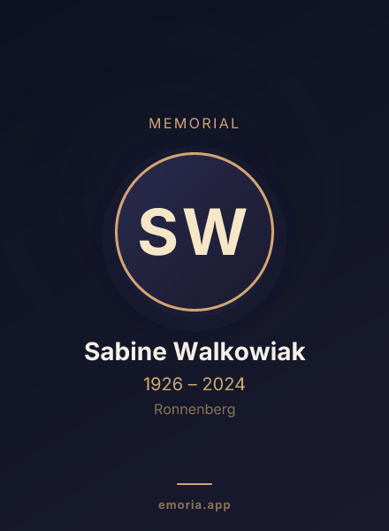 Memorial portrait of Sabine Walkowiak