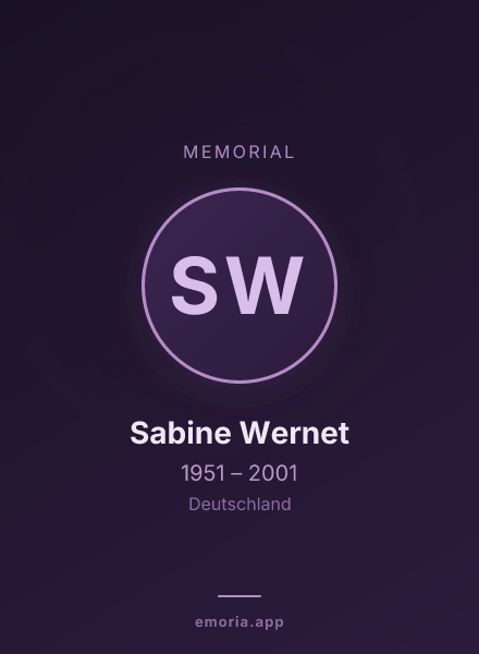 Memorial portrait of Sabine Wernet