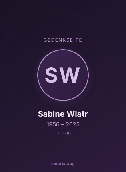 Gedenkportrait von Sabine Wiatr