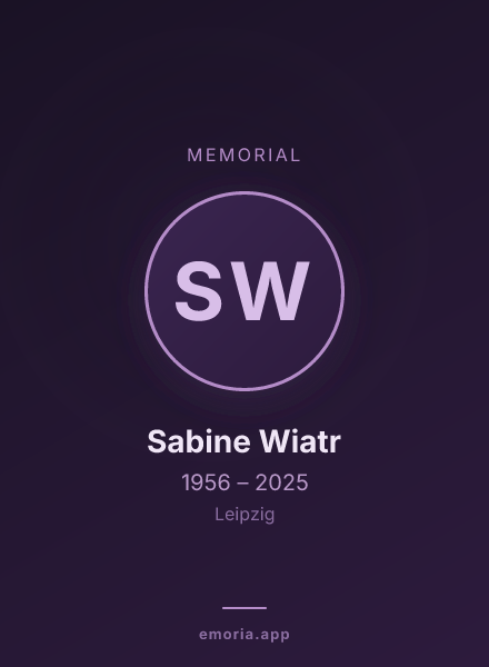 Memorial portrait of Sabine Wiatr