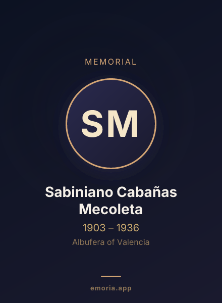 Memorial portrait of Sabiniano Cabañas Mecoleta