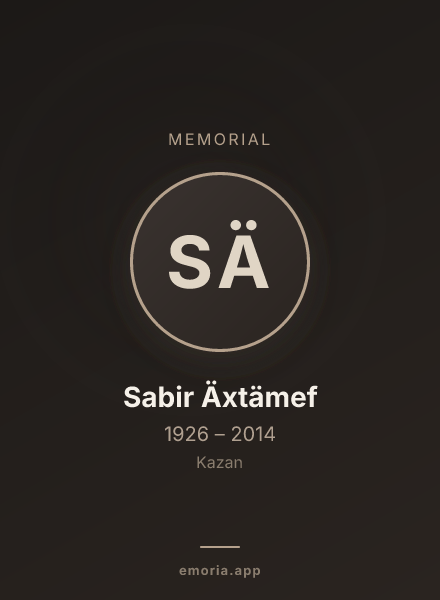 Memorial portrait of Sabir Äxtämef