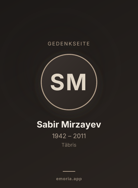 Gedenkportrait von Sabir Mirzayev