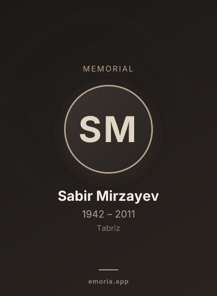 Memorial portrait of Sabir Mirzayev